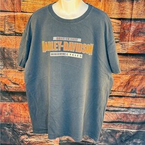 Harley-Davidson Men's Gray T-Shirt with Orange Logo